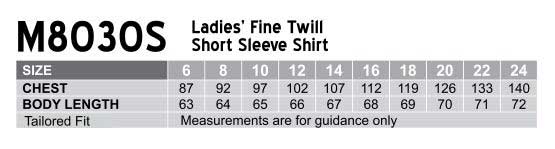 M8030S Women's Fine Twill Short Sleeve Shirt