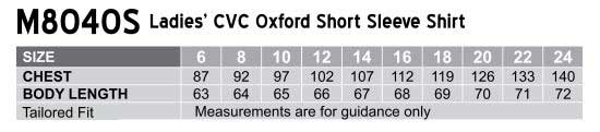 M8040S Women's CVC Oxford Short Sleeve Shirt