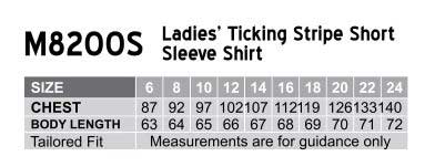 M8200S Women's Ticking Stripe Short Sleeve Shirt