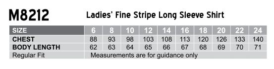 M8212 Women's Fine Stripe Long Sleeve Shirt