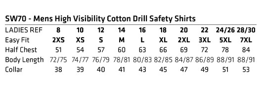 SW70 biomotion day/night light weight safety shirt with x back tape configuration