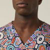 NNT Polyester Print Water Dream Indigenous Scrub Top