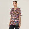 NNT Womens Polyester Print Bush Tucker Indigenous Scrub Top