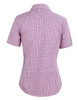 M8340S Ladies’ Two Tone Mini Gingham Short Sleeve Shirt