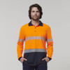 Hard Yakka Mens Long Sleeve Hi Vis Taped Polo