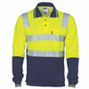 DNC Cotton Back HiVis Two Tone Polo Shirt with CSR R/ Tape - L/S 3818