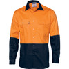 DNC HiVis Two Tone Cotton Drill Shirt - Long Sleeve 3832