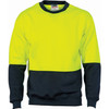 DNC HiVis Two Tone Fleecy Sweat Shirt (Sloppy Joe) Crew-Neck 3821