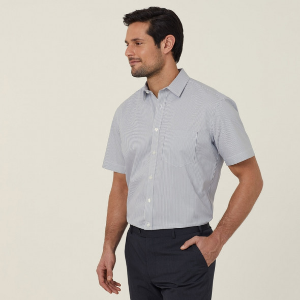 NNT Mens Avignon Stripe Short  Sleeve Shirt
