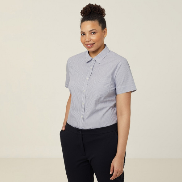 NNT Womens Avignon Stripe Short Sleeve Slim Shirt