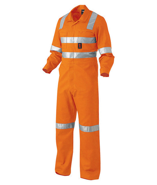 KingGee Mens Reflective Drill Overall X Pattern