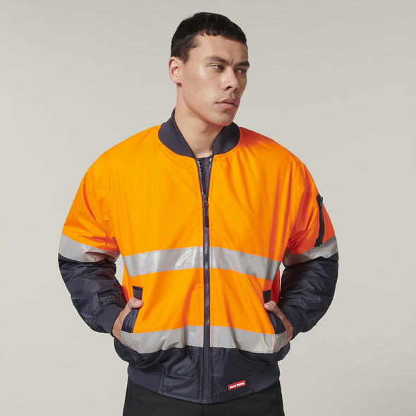 Hard Yakka Hi-Visibility 2Tone Bomber Jacket With Hoop Tape