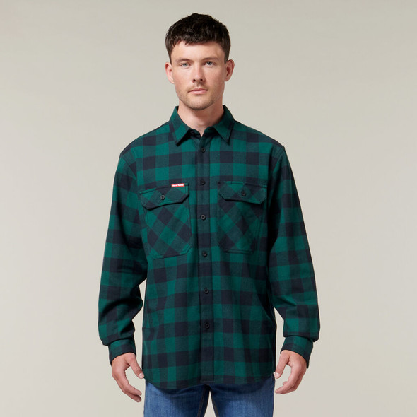 Hard Yakka Foundations Check Flannel Long Sleeve Shirt