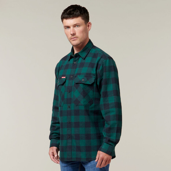 Hard Yakka Foundations Check Flannel Long Sleeve Shirt