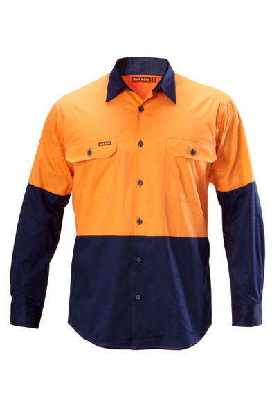 Hard Yakka Koolgear Hi-Visibility Two Tone Cotton Twill Long Sleeve Shirt