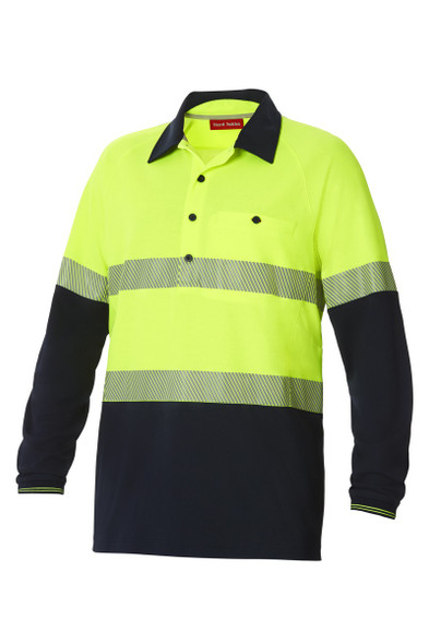 Hard Yakka Koolgear Hi-Visibility Two Tone Long Sleeve Ventilated Polo With Segmented Tape