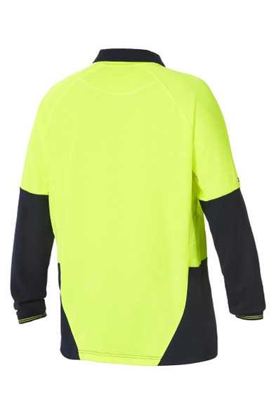 Hard Yakka Koolgear Hi-Visibility Two Tone Long Sleeve Ventilated Polo