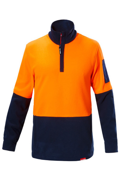 Hard Yakka Hi Vis 2Tone 1/4 Zip Brushed Fleece Jumper