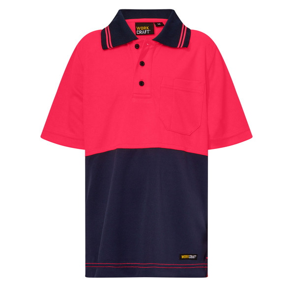WSPK20 Kids S/S Two Tone Polo