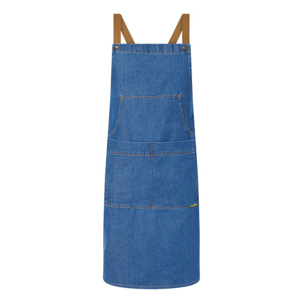 CA033 Denim Bib Apron With Pouch Pkt