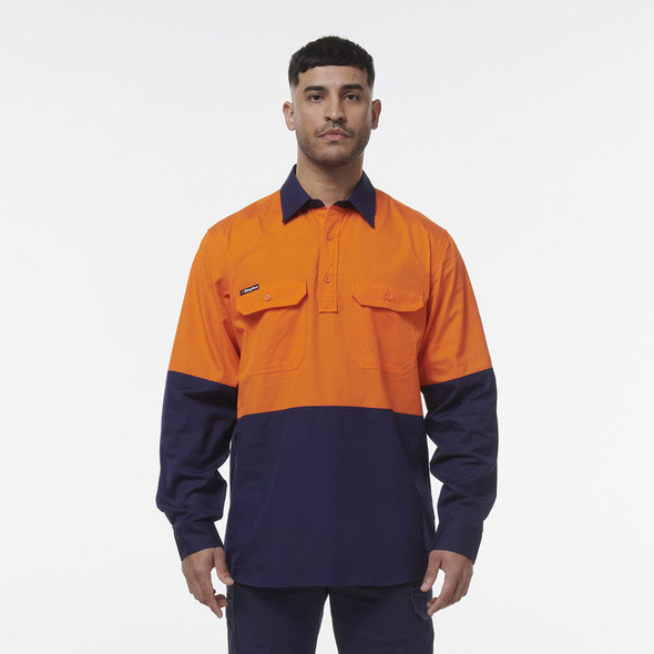 King Gee Workcool Vented Closed Front Spliced Shirt