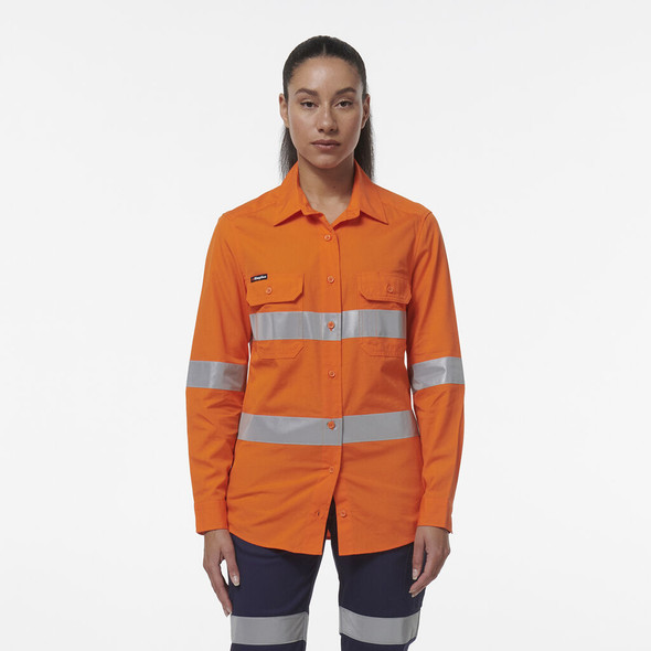 King Gee Womens Workcool Vented Reflective Shirt