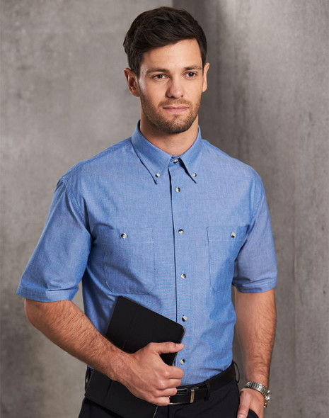 BS03S Men's Chambray Short Sleeve