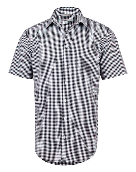 M7300S Men’s Gingham Check Short Sleeve Shirt