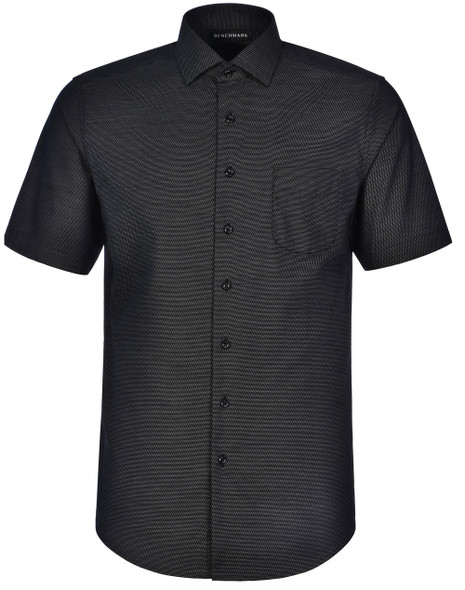 M7400S ASCOT MENS SHORT SLEEVE DOT JACQUARD STRETCH SHIRT