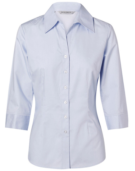 M8030Q Women's Fine Twill 3/4 Sleeve Shirt