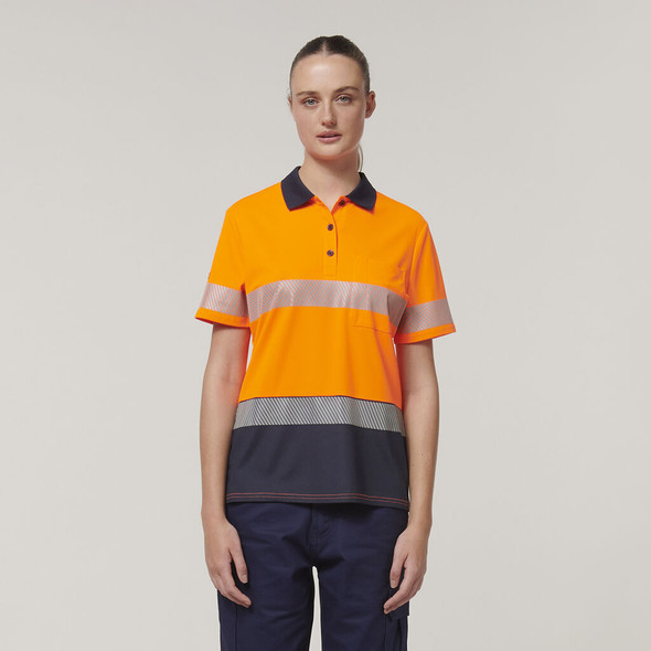 Hard Yakka Womens Short Sleeve Hi Vis Taped Polo