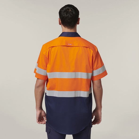 Hard Yakka Short Sleeve Hi Vis 2 Tone Taped Vented Shirt