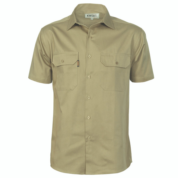 DNS Cotton Drill Work Shirt - Short Sleeve