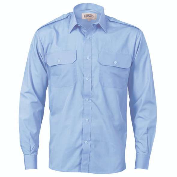 DNC Epaulette Polyester/Cotton Work Shirt - Long Sleeve 3214