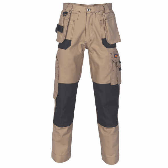 DNC Duratex Cotton Duck Weave Tradies Cargo Pants with twin holster tool pocket - knee pads not included 3337