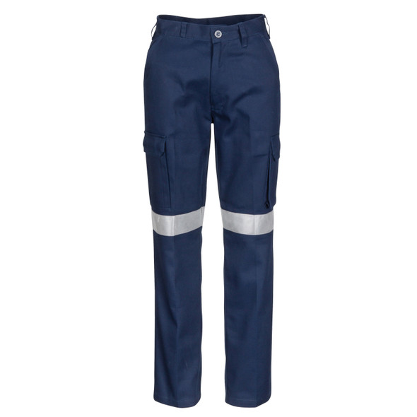 DNC Ladies Cotton Drill Cargo Pants with 3M Reflective Tape 3323