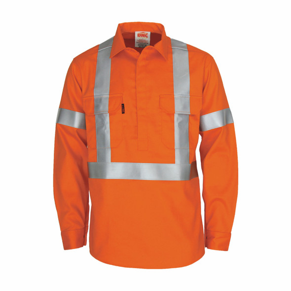 DNC Patron saint flame retardant arc rated closed front shirt with "X" back LOXY F/R R/tape - L/S 3408