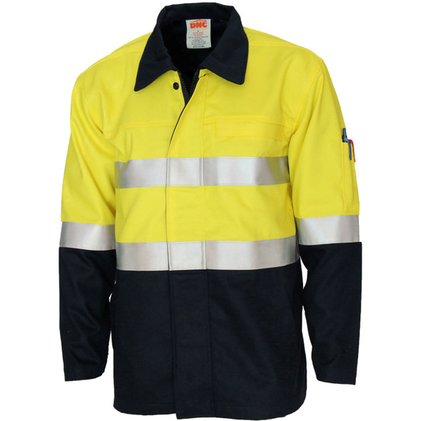 DNC Patron Saint Flame Retardant Two Tone Drill ARC Rated Welder's Jacket with LOXY F/R Tape 3458