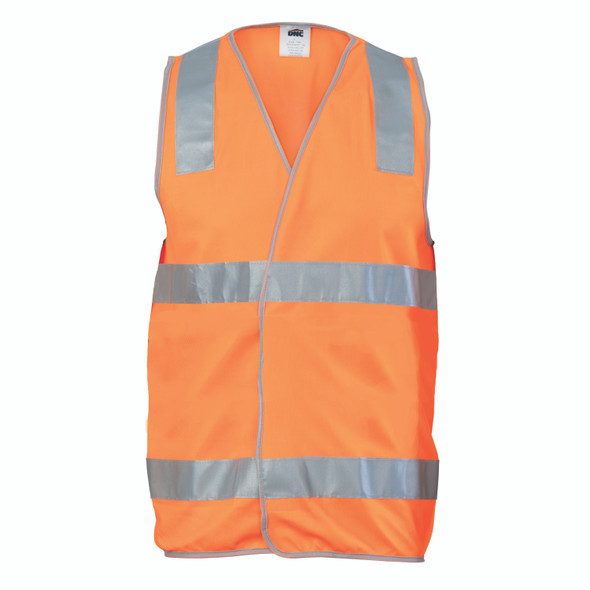 DNC Day/Night Safety Vest with Hoop & Shoulder Generic R/Tape 3503