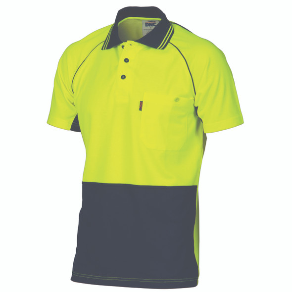 DNC HiVis Cotton Backed Cool-Breeze Contrast Polo - Short Sleeve 3719