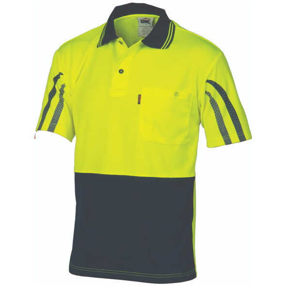 DNC HiVis Cool-Breathe Printed Stripe Polo - Short Sleeve 3752