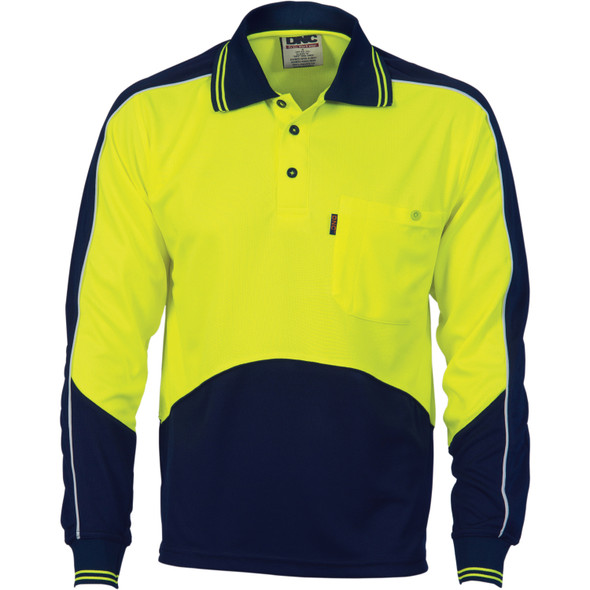 DNC HiVis Cool Breathe Panel Polo Shirt - Long Sleeve  3892