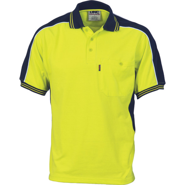 DNC Poly/Cotton Contrast Panel Polo - Short Sleeve 3895