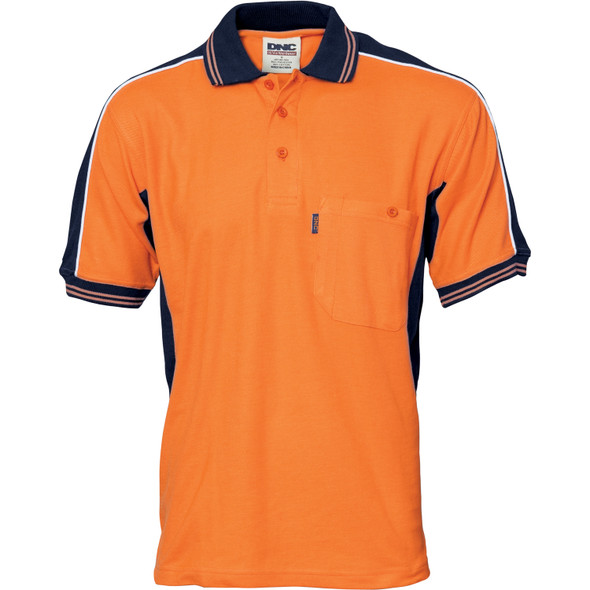 DNC Poly/Cotton Contrast Panel Polo - Short Sleeve 3895