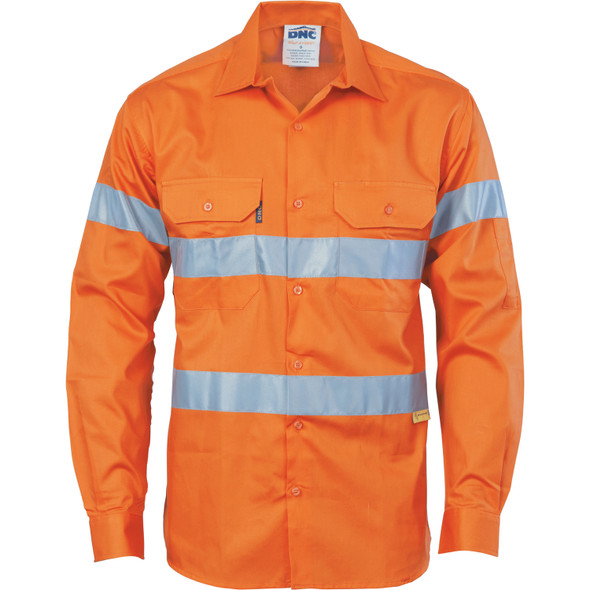 DNC HiVis Drill Shirt with 3M R/Tape - long sleeve 3835