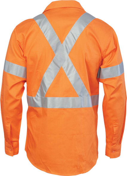 DNC HiVis D/N Cotton Shirt with Cross Back Generic R/Tape - long sleeve 3989