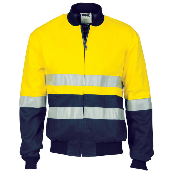 DNC HiVis Two Tone D/N Cotton Bomber Jacket with CSR R/tape 3758