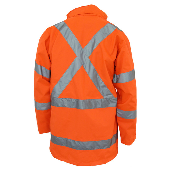 DNC HiVis "X" back "6 in 1" Rain jacket Biomotion tape 3797