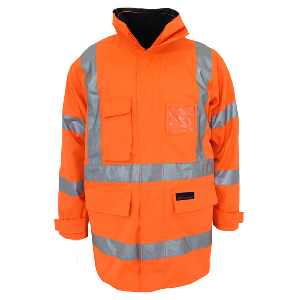 DNC HiVis "X" back "6 in 1" Rain jacket Biomotion tape 3797