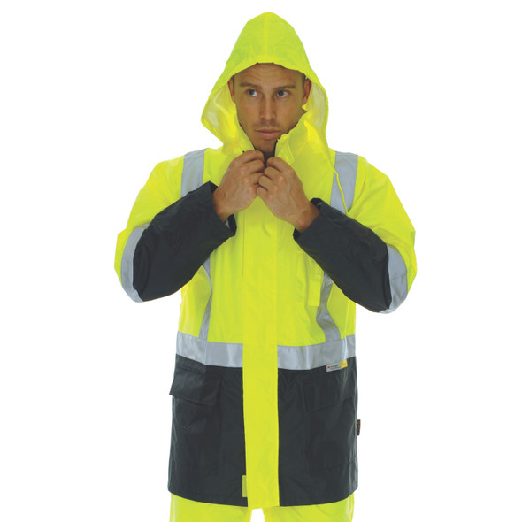 DNC HiVis Two Tone Light weight Rain Jacket with CSR R/Tape 3879